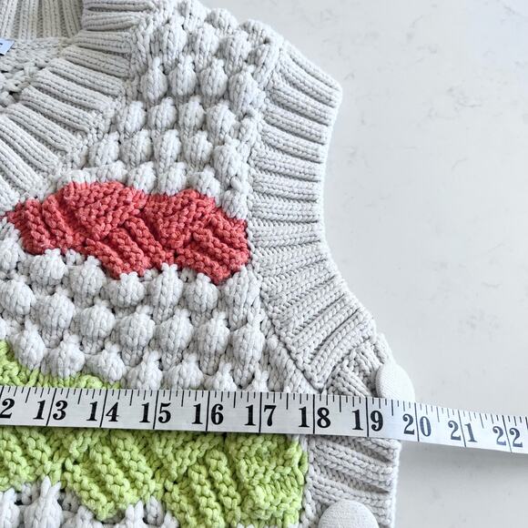 Zara ecru knit colorblock oversized vest size Small - Picture 7 of 9